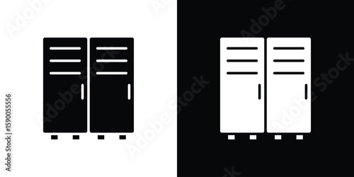 Locker icon vector flat symbol, glyph sign. icon concept illustration