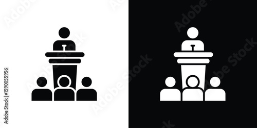 Lecture icon vector flat symbol, glyph sign. icon concept illustration