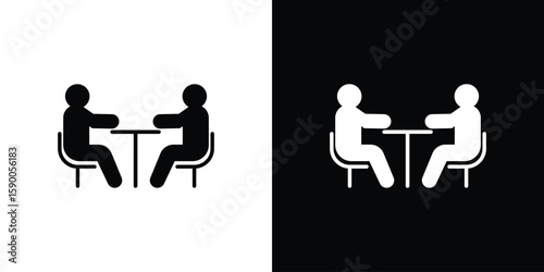 Job interview icon vector flat symbol, glyph sign. icon concept illustration