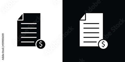 Invoice icon vector flat symbol, glyph sign. icon concept illustration