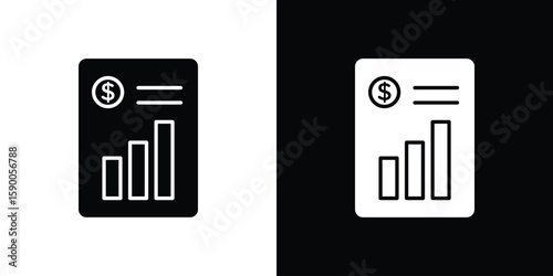 Income statement icon vector flat symbol, glyph sign. icon concept illustration