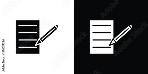 Homework icon vector flat symbol, glyph sign. icon concept illustration