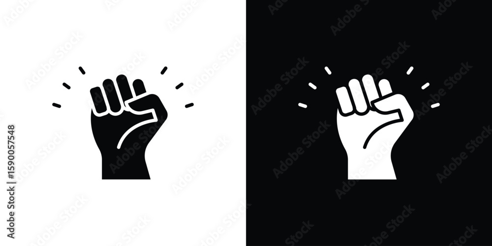 Obraz premium Hand with Power icon vector flat symbol, glyph sign. icon concept illustration