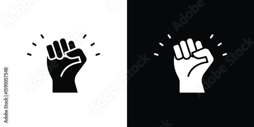 Hand with Power icon vector flat symbol, glyph sign. icon concept illustration