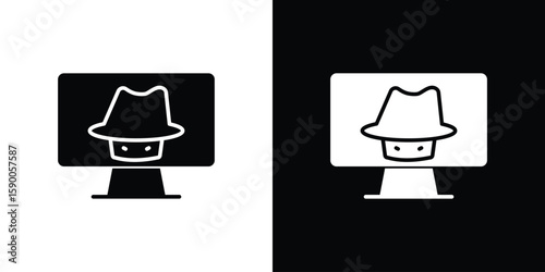 Hacker icon vector flat symbol, glyph sign. icon concept illustration