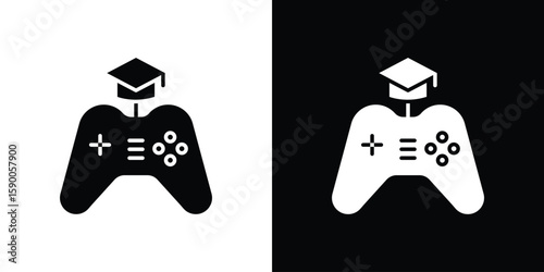 Game based learning icon vector flat symbol, glyph sign. icon concept illustration