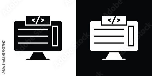 Front end icon vector flat symbol, glyph sign. icon concept illustration