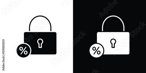 Fixed rate mortgage icon vector flat symbol, glyph sign. icon concept illustration