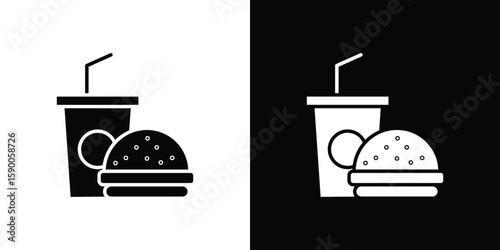 Fast food icon vector flat symbol, glyph sign. icon concept illustration