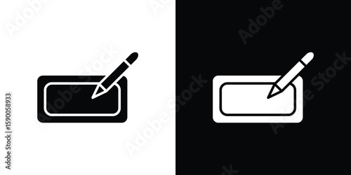 Electronic signature icon vector flat symbol, glyph sign. icon concept illustration
