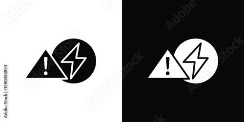 Electric Problem icon vector flat symbol, glyph sign. icon concept illustration