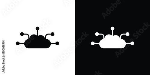 edge computing icon vector flat symbol, glyph sign. icon concept illustration