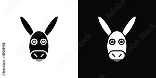 Donkey icon vector flat symbol, glyph sign. icon concept illustration