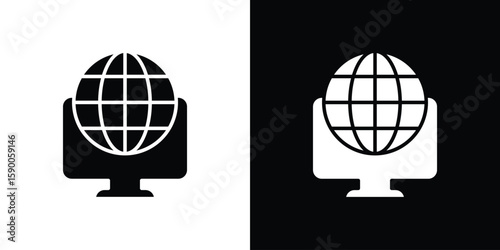 Domain icon vector flat symbol, glyph sign. icon concept illustration