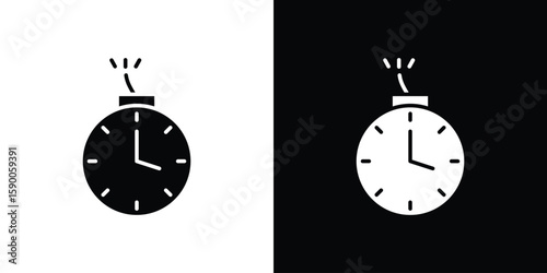 Deadline icon vector flat symbol, glyph sign. icon concept illustration