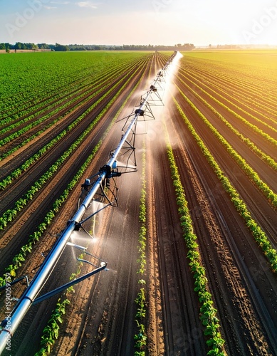 Agricultural irrigation system in a field
