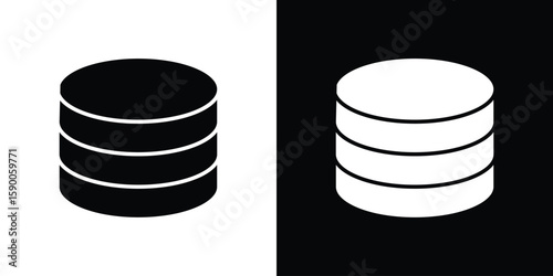 Cylinder database icon vector flat symbol, glyph sign. icon concept illustration