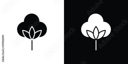 Cotton icon vector flat symbol, glyph sign. icon concept illustration