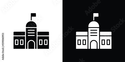 City hall icon vector flat symbol, glyph sign. icon concept illustration