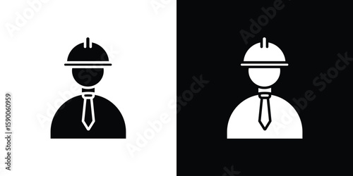 Civil Engineer icon vector flat symbol, glyph sign. icon concept illustration
