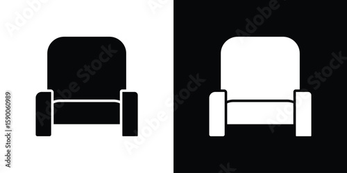 Cinema seat icon vector flat symbol, glyph sign. icon concept illustration