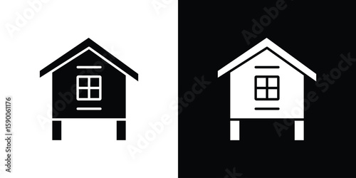 Chicken coop icon vector flat symbol, glyph sign. icon concept illustration