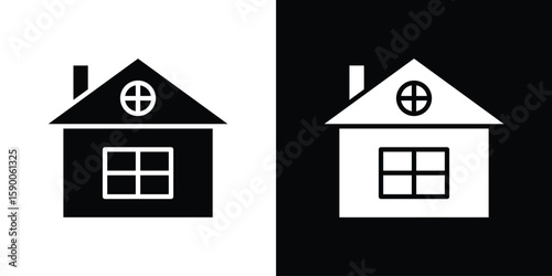 Chalet icon vector flat symbol, glyph sign. icon concept illustration