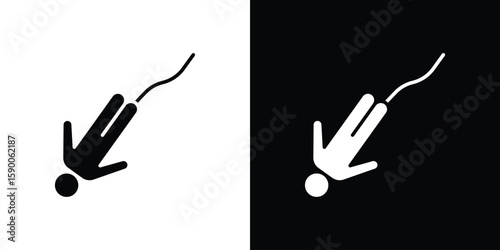 Bungee jumping icon vector flat symbol, glyph sign. icon concept illustration