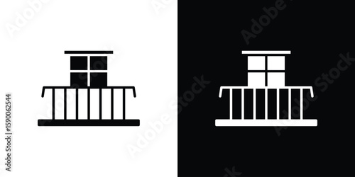 Balcony icon vector flat symbol, glyph sign. icon concept illustration