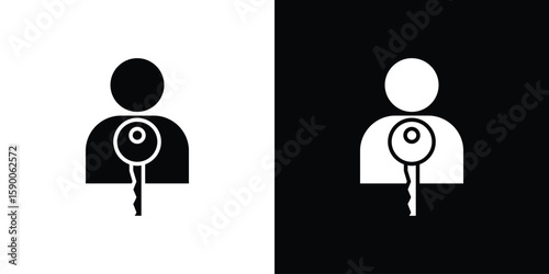 Authentication icon vector flat symbol, glyph sign. icon concept illustration