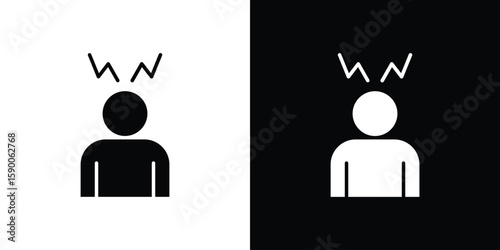 Anxiety icon vector flat symbol, glyph sign. icon concept illustration