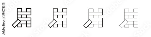 Wooden block icon collection. Vector illustration EPS10.