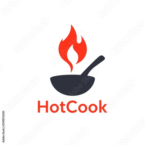 HotCook Logo Wok Pan with Flame