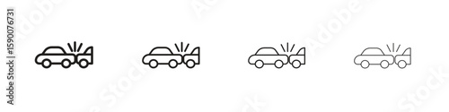 Rear end collision icon collection. Vector illustration EPS10.