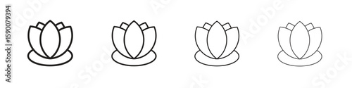 Lotus flower icon collection. Vector illustration EPS10.