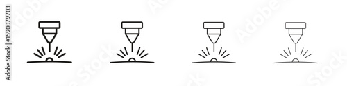 Laser machine icon collection. Vector illustration EPS10.