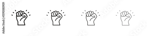 Hand with Power icon collection. Vector illustration EPS10.