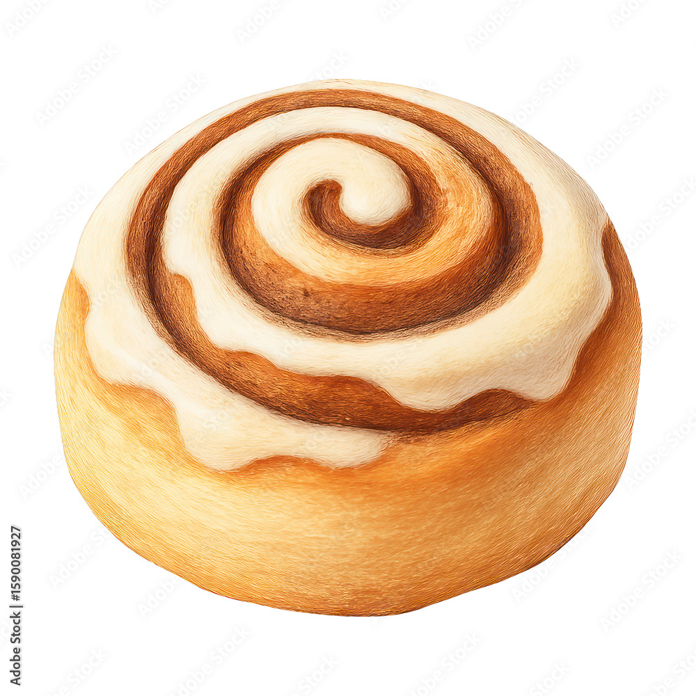 Fototapeta premium PNG Delicious cinnamon roll illustration