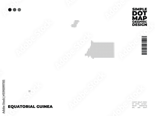 Minimalist dot map of Equatorial Guinea, use for education, design element or infographic