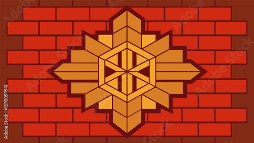 An overhead view of the brick wall showing the intricate pattern created by the skilled masons and the strength it adds to the structure.. Vector illustration
