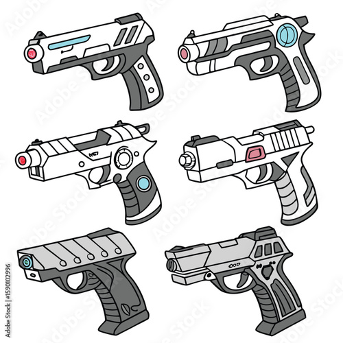Futuristic Handguns Collection sci fi pistols weapon design