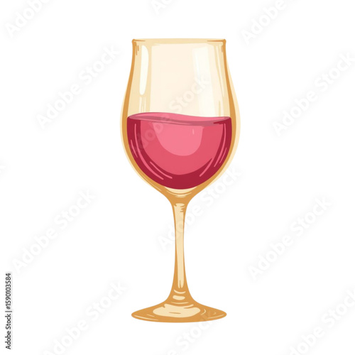 Wine glass filled with red wine on a transparent background. Concept of wine and winemaking  