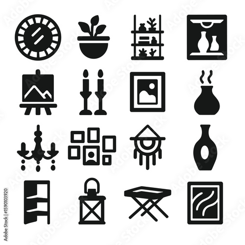 black and white icons