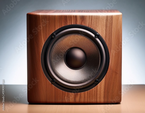 high fidelity audio speaker with wood grain design for premium sound quality