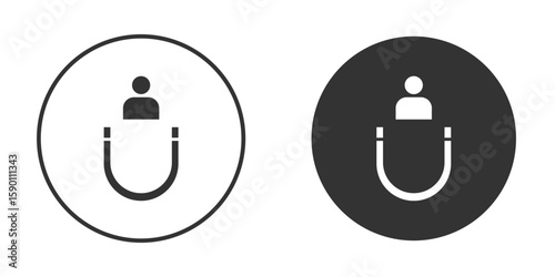 User engagement icon vector graphics in black and white color