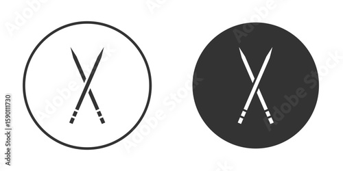 Toothpick icon vector graphics in black and white color