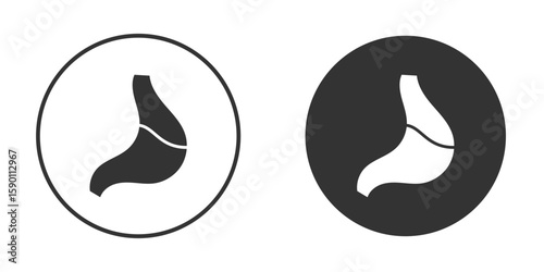 Stomach with Liquids icon vector graphics in black and white color