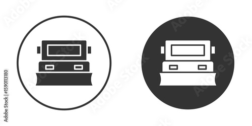Snowplow icon vector graphics in black and white color