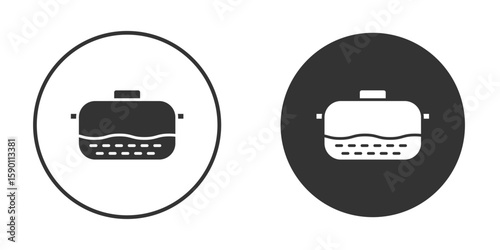 Sewerage tank icon vector graphics in black and white color