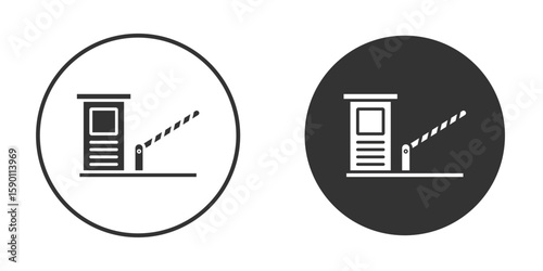 Road toll icon vector graphics in black and white color